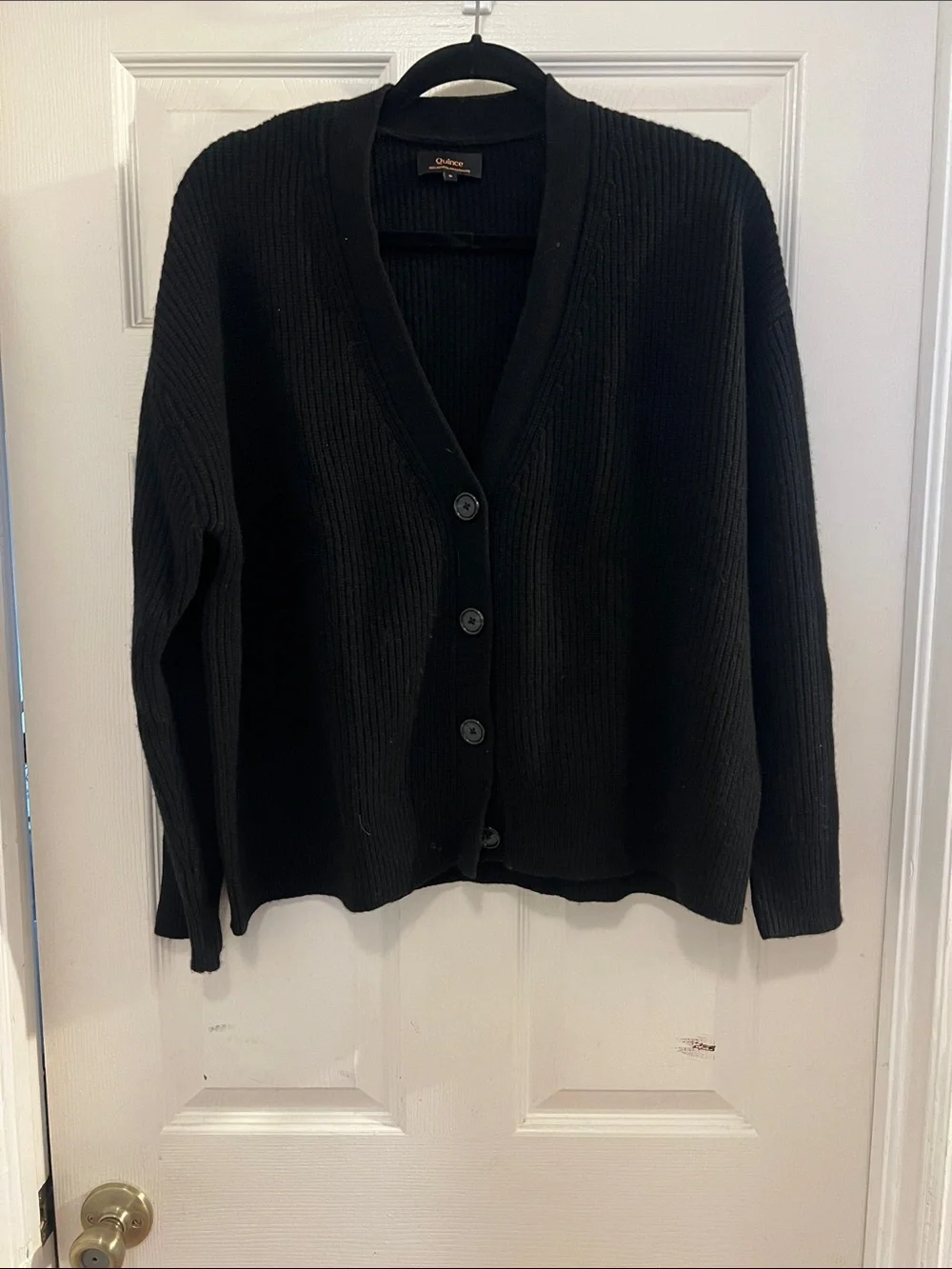Quince Mongolian Cashmere Oversized Boyfriend Cardigan Sweater, size small